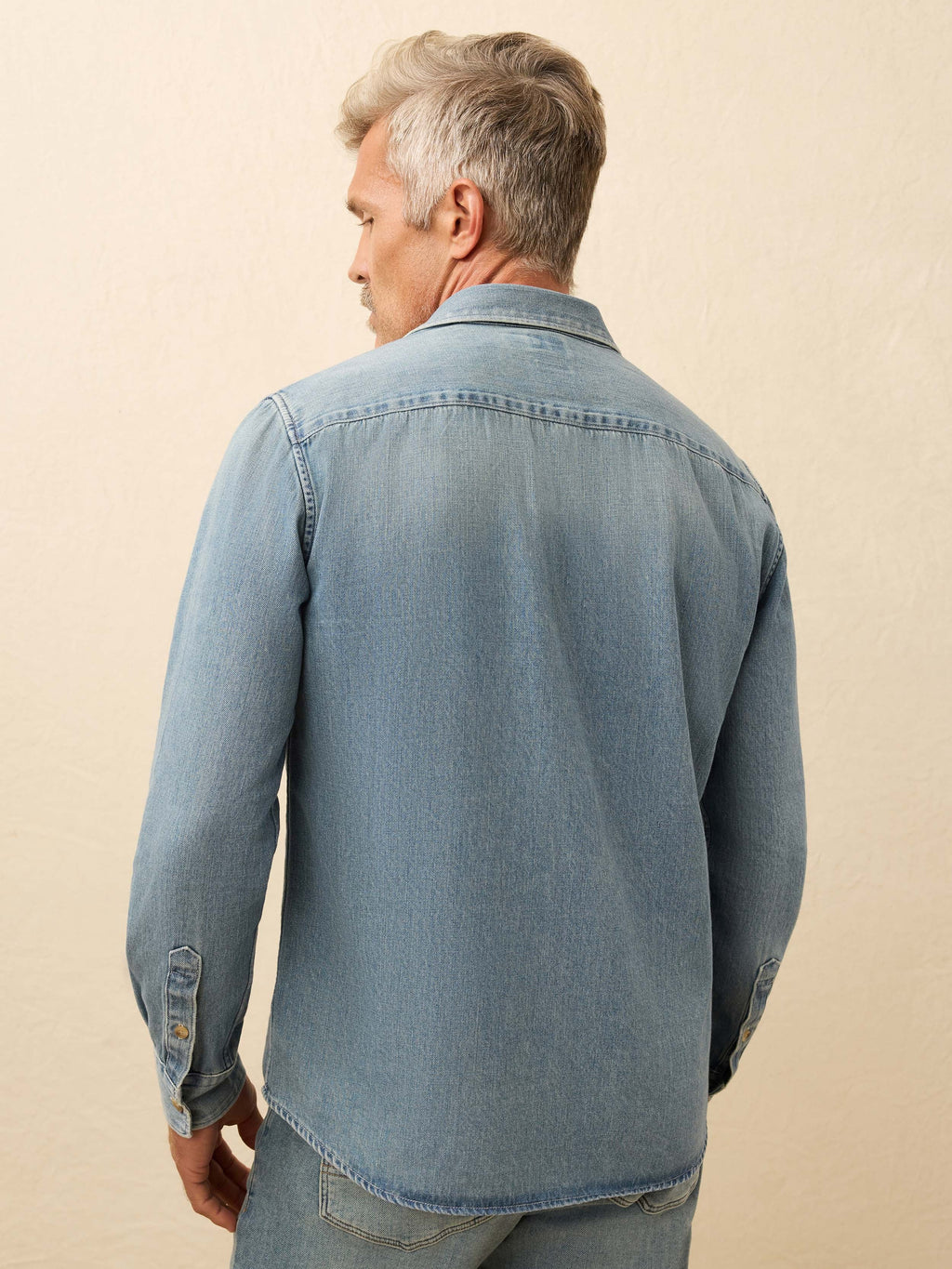 Organic Denim Button Down Shirt - Sea Isle Wash