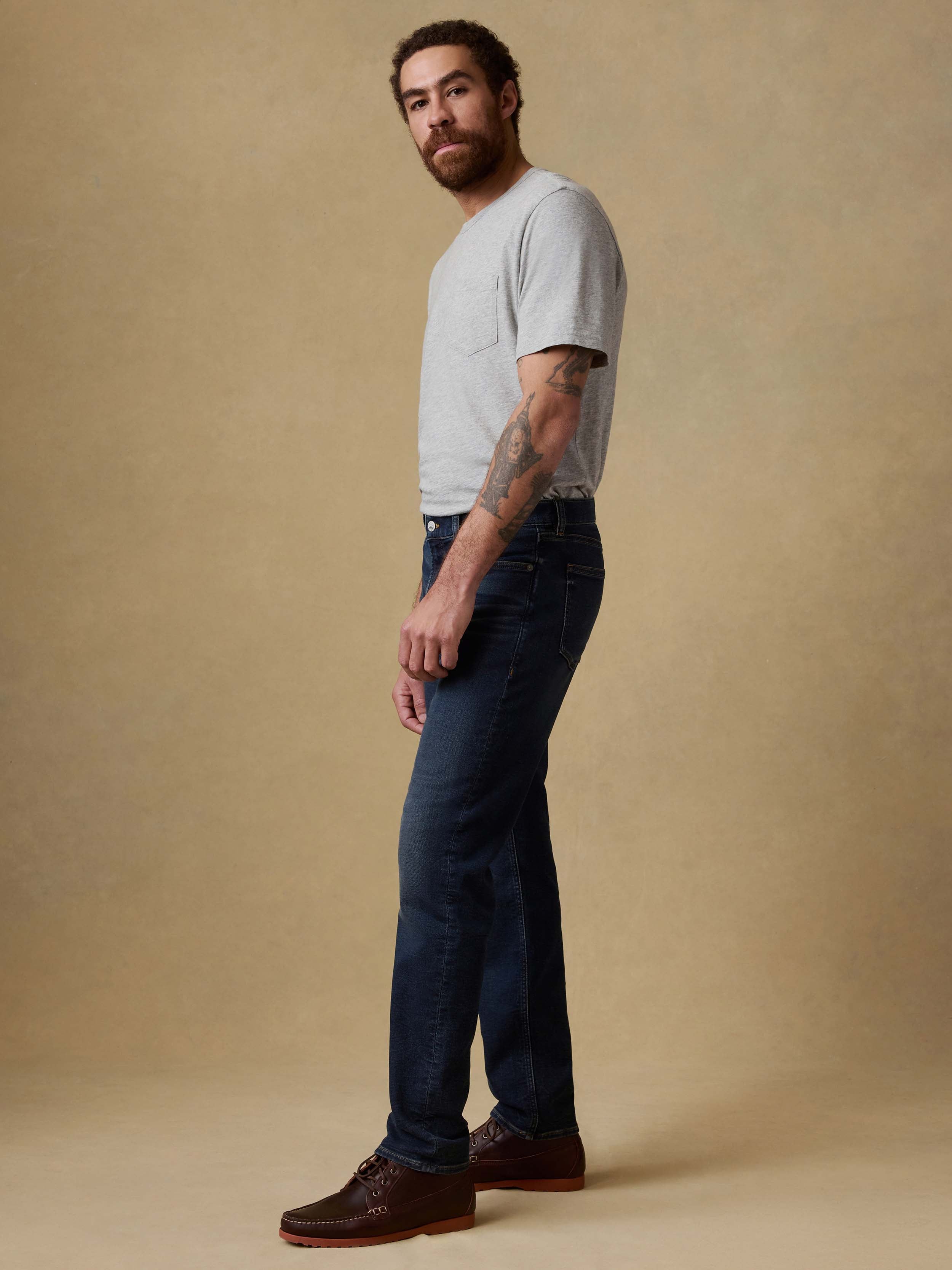 Stretch Terry Indigo 5 Pocket - Belmar Coast Wash