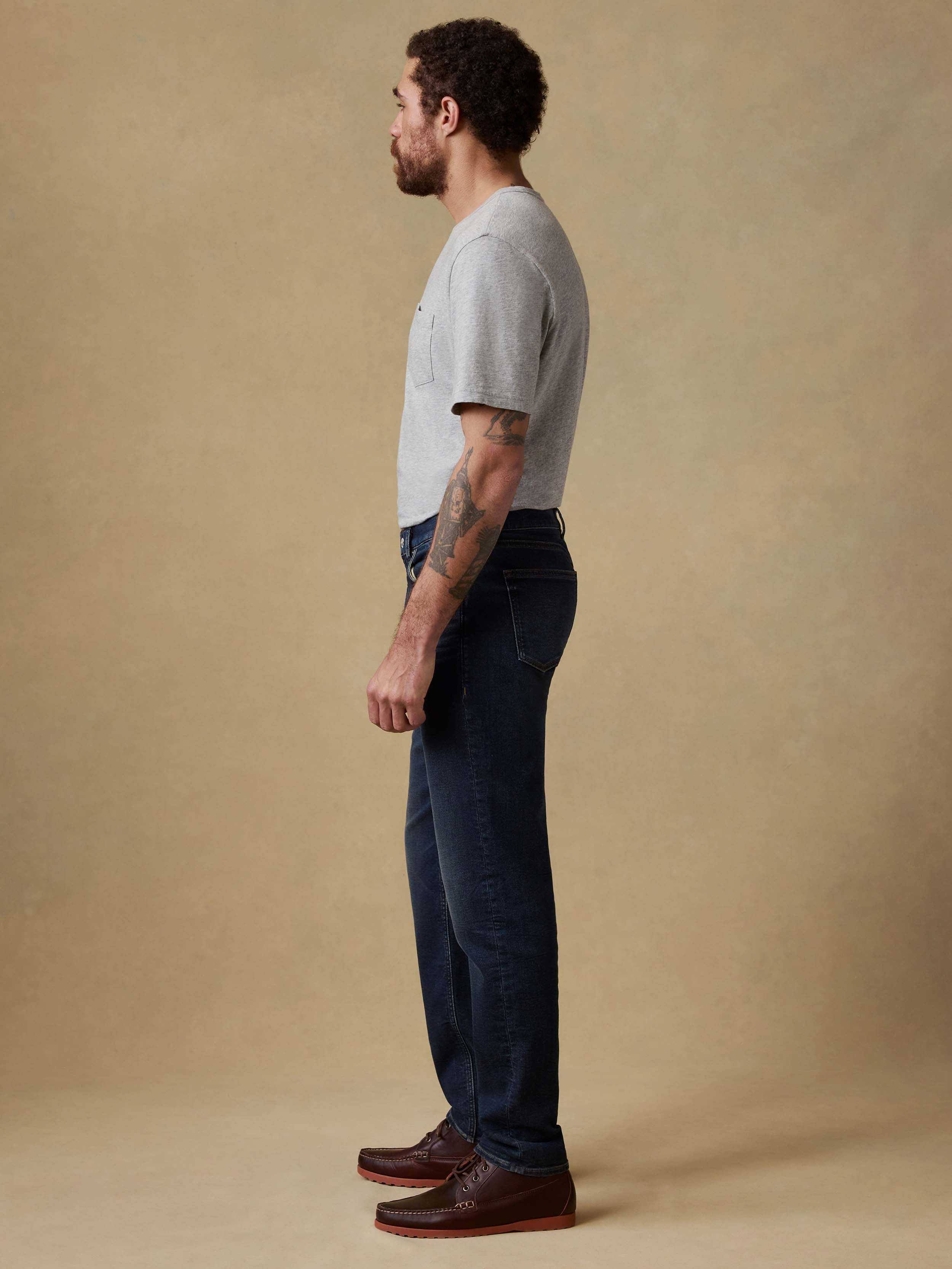 Stretch Terry Indigo 5 Pocket - Belmar Coast Wash