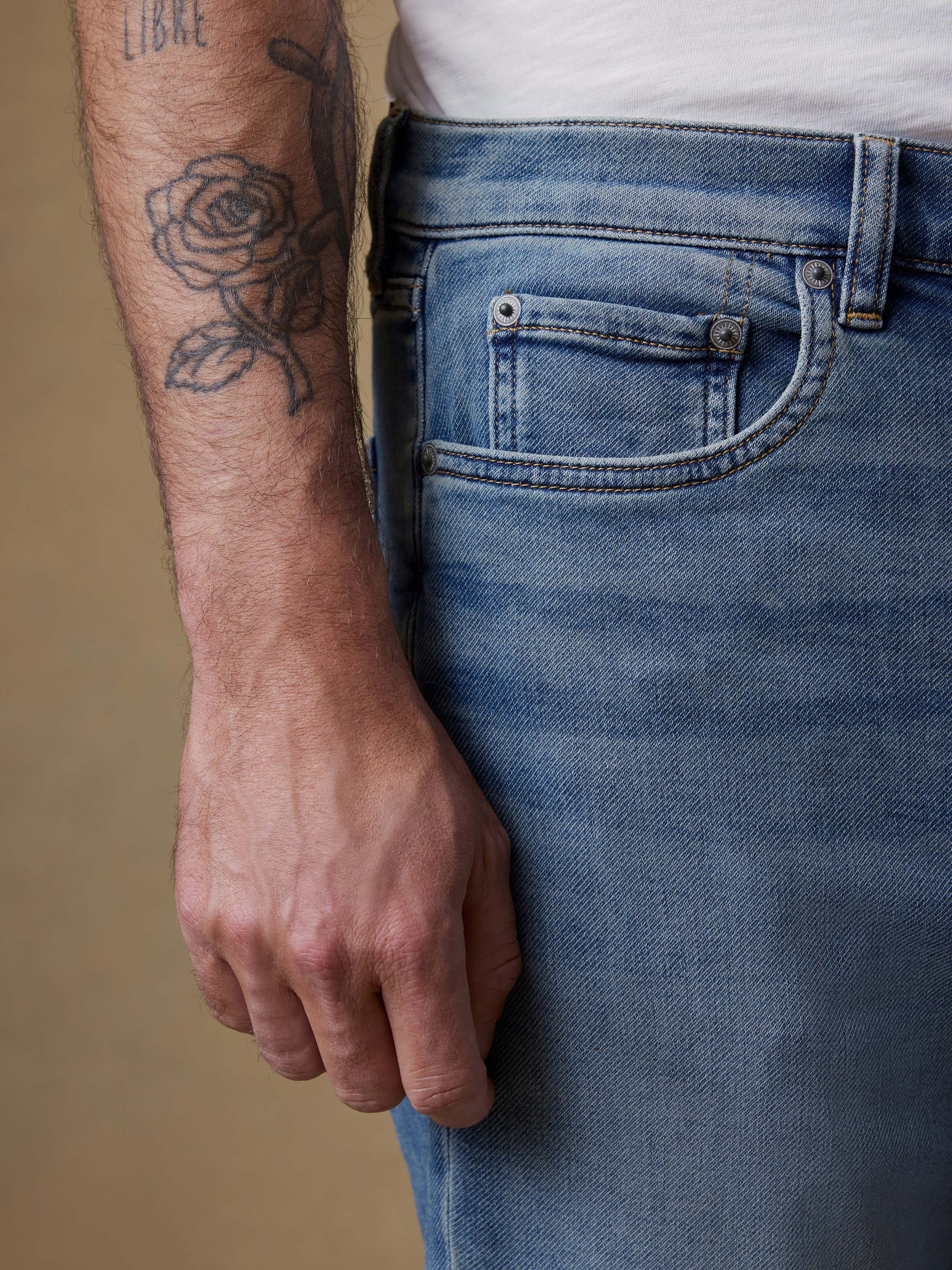 Stretch Terry Indigo 5-Pocket - Indigo Ocean Wash