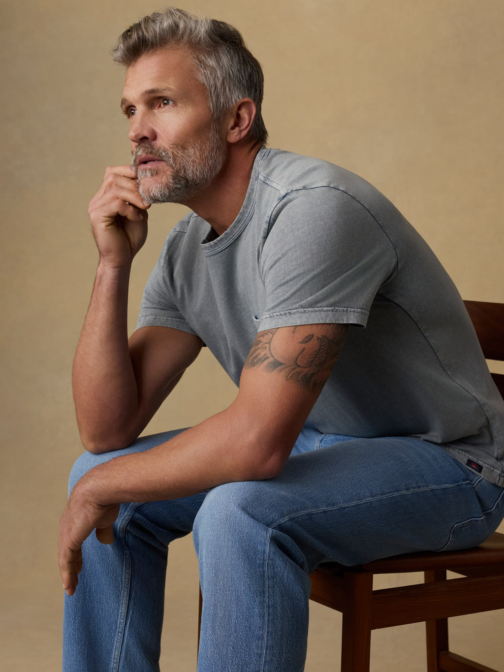 Short-Sleeve Recycled Cotton Tee - Lakeshore Grey