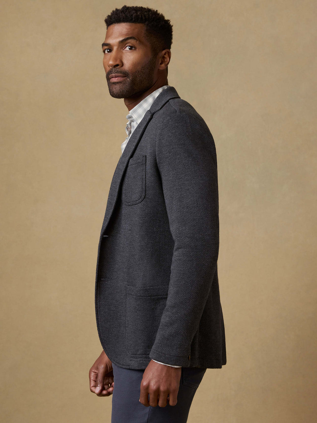 Inlet Knit Blazer - Black Sky Melange