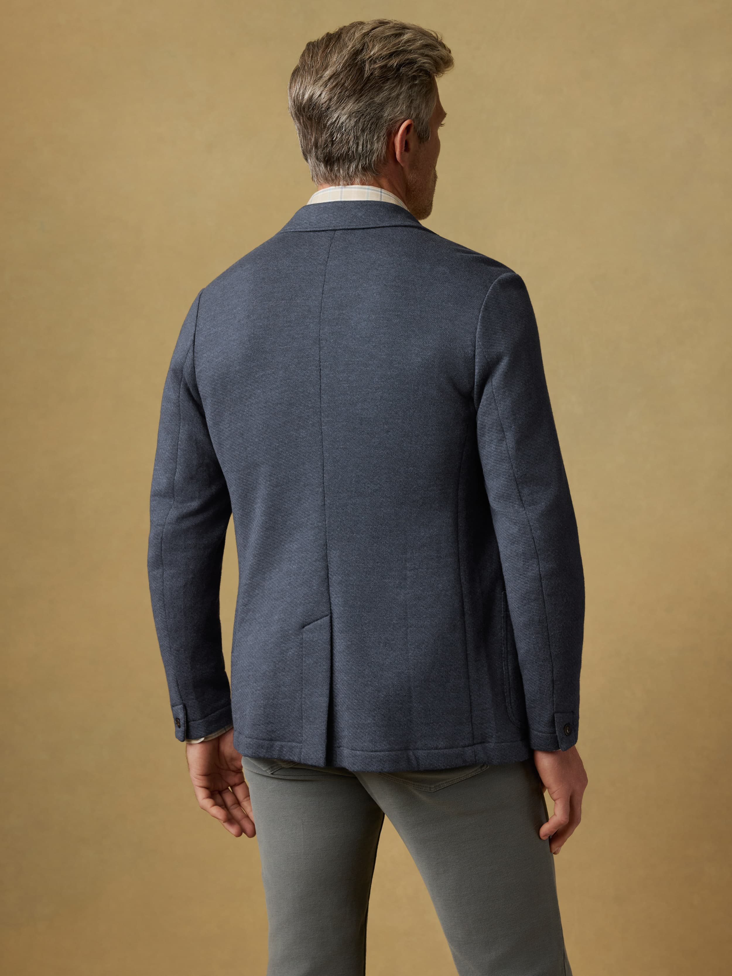 Inlet Knit Blazer - Deep Navy Melange