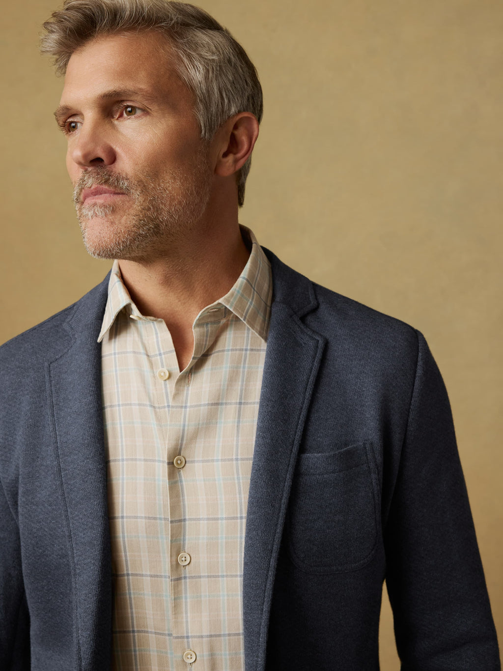 Inlet Knit Blazer - Deep Navy Melange