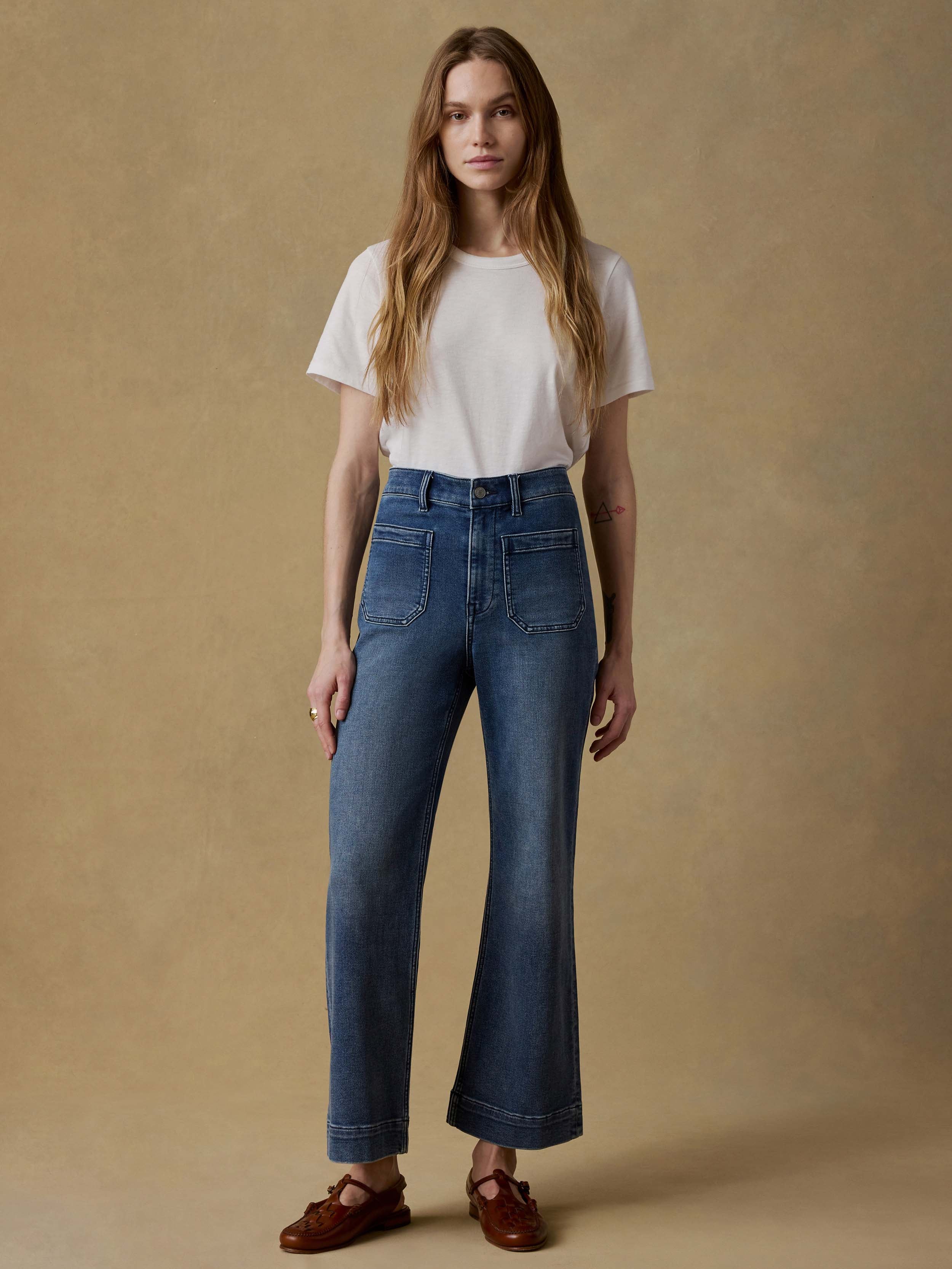 Stretch Terry Patch Pocket Ankle Pant - Riverton