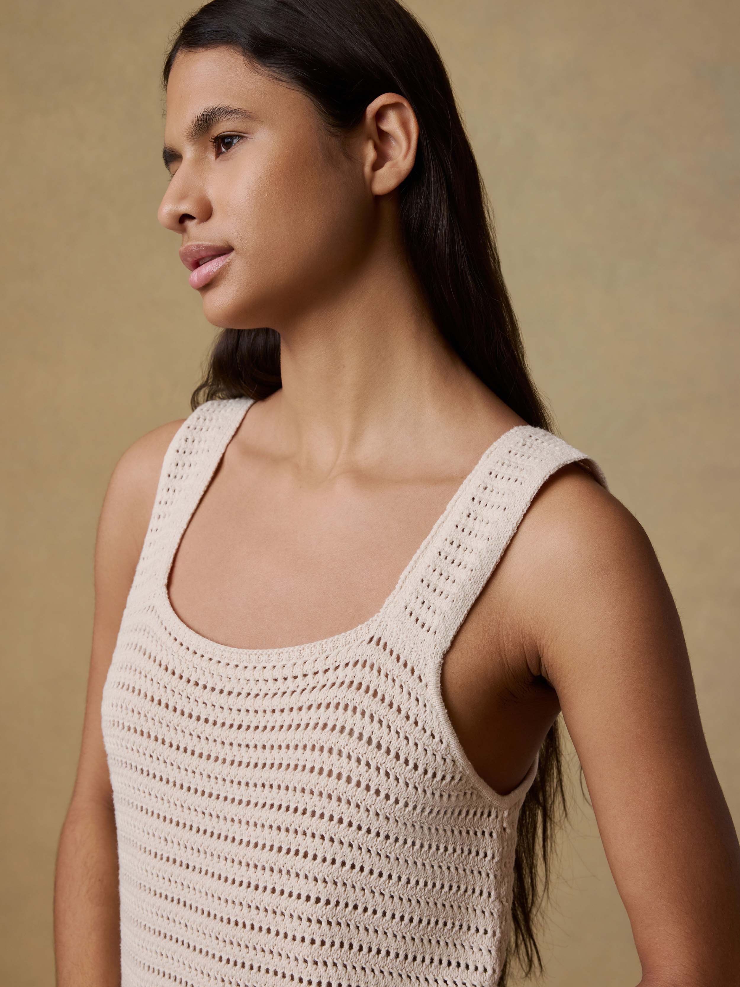 Seacoast Crochet Sleeveless Dress - Cream