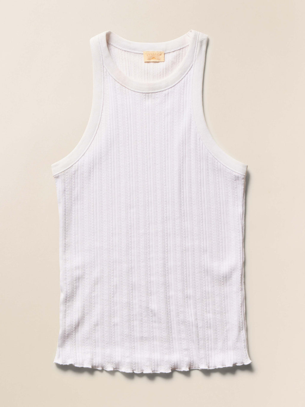 Paradise Pointelle Tank - White