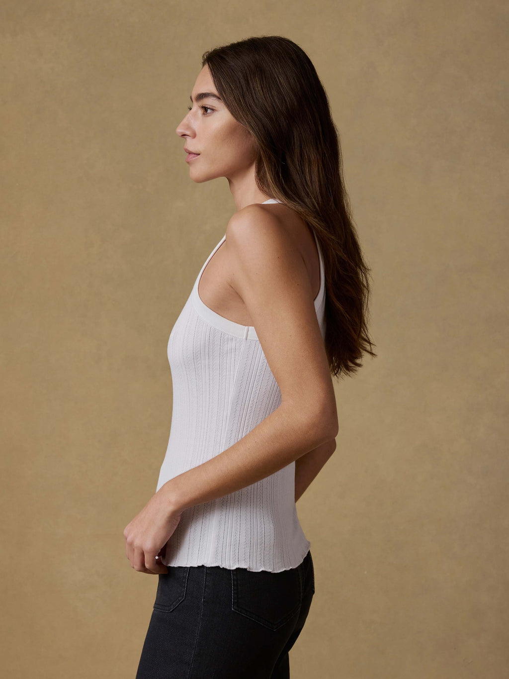 Paradise Pointelle Tank - White