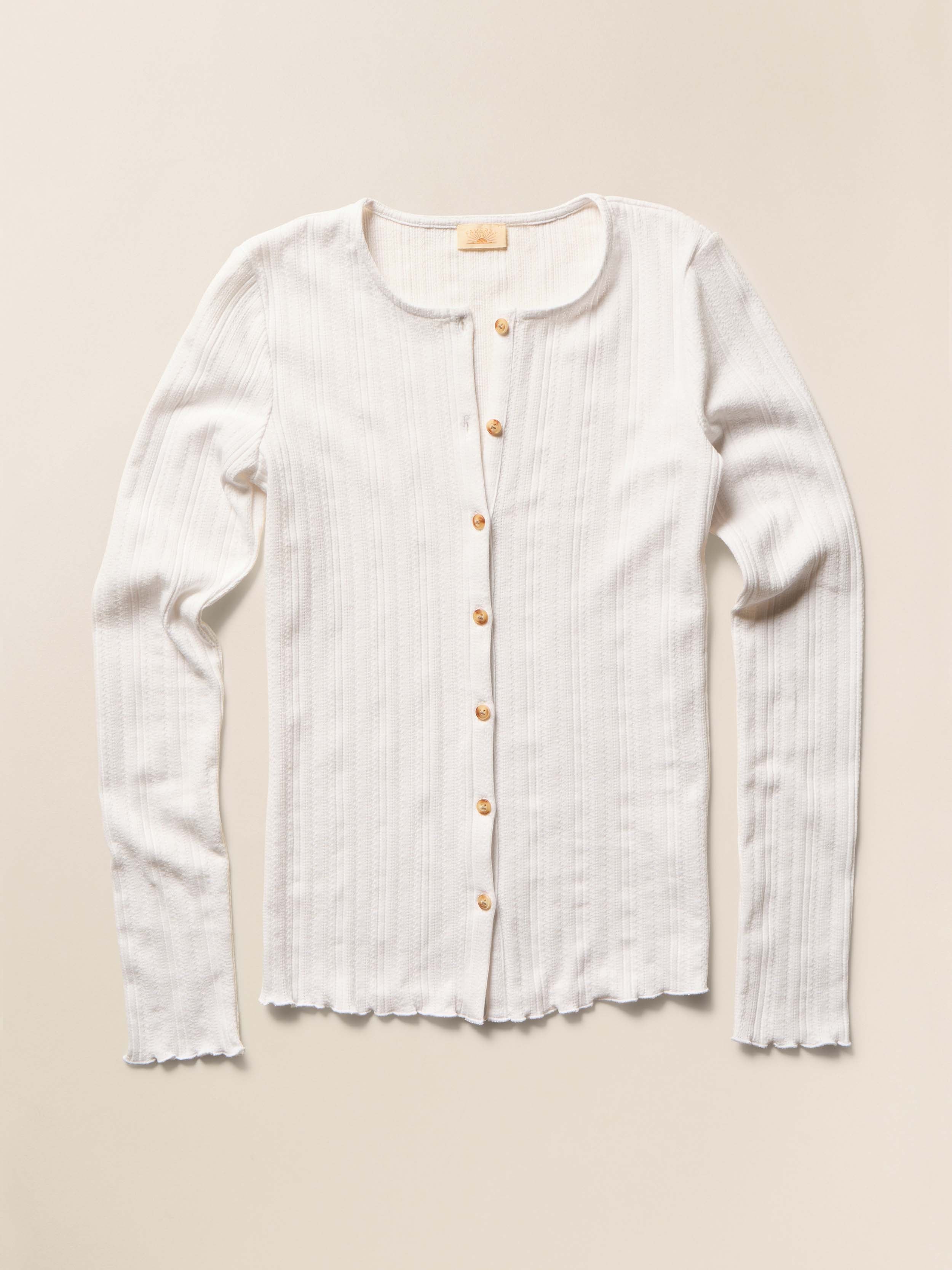 Paradise Pointelle Cardigan - White