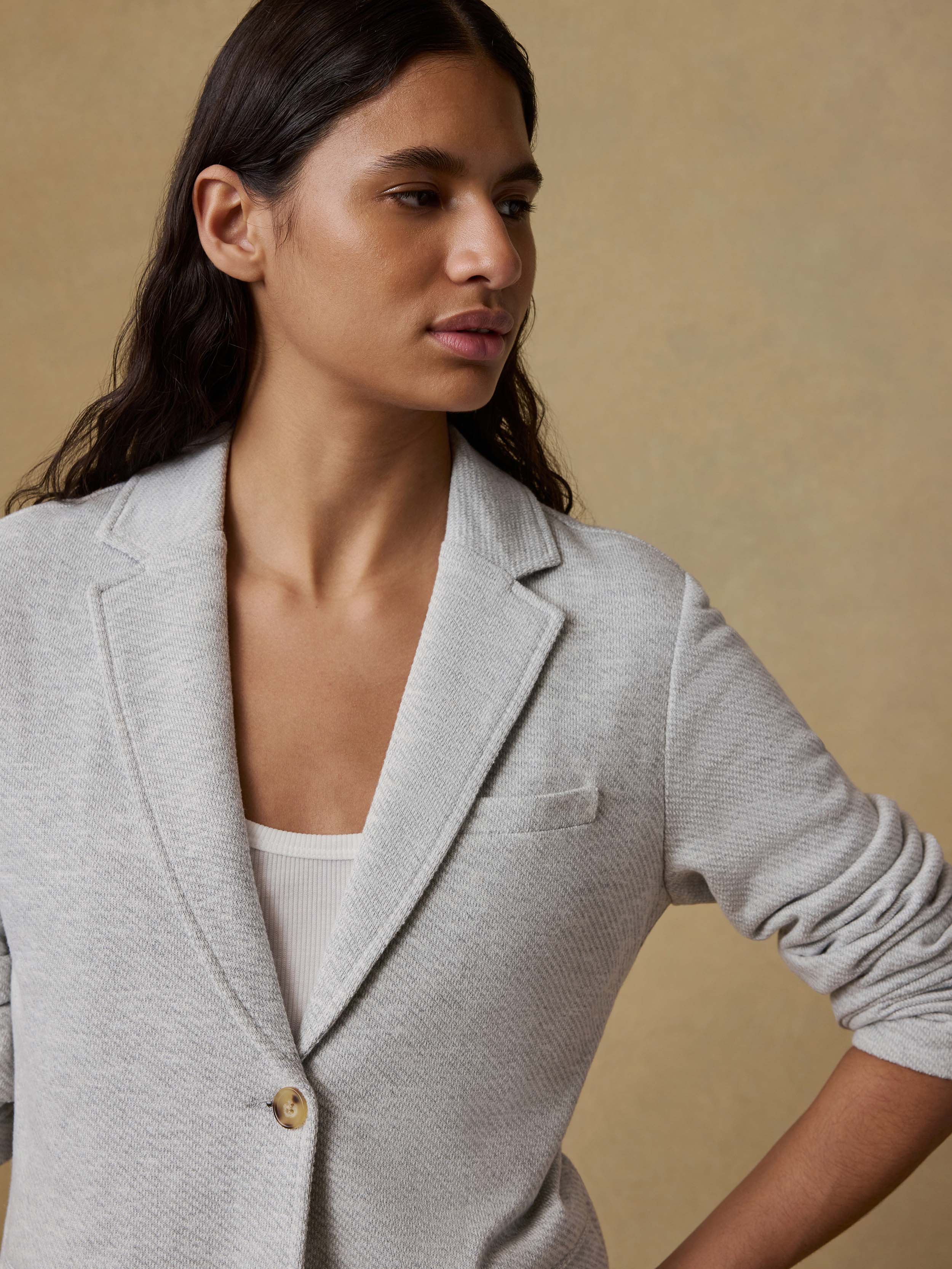 Inlet Knit Blazer - Heather Grey