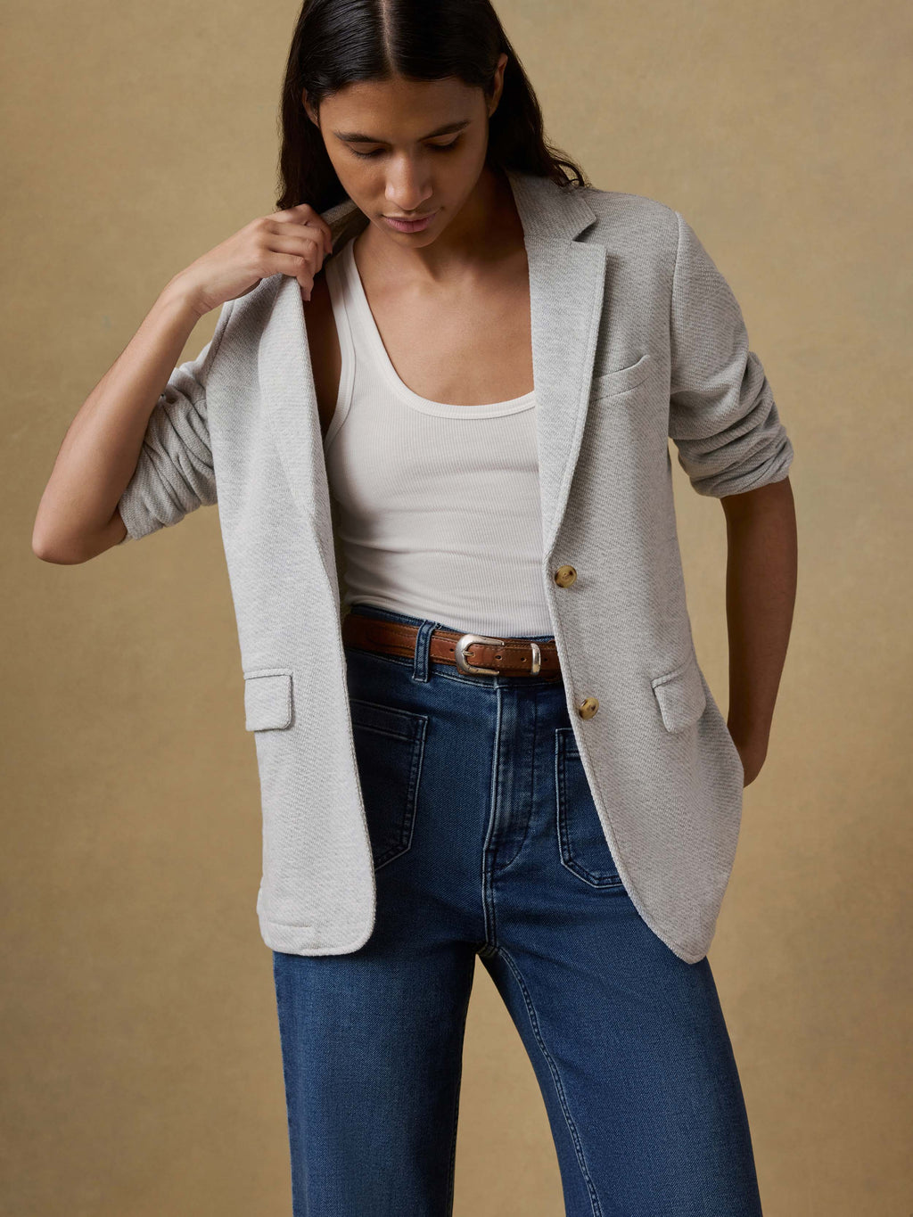 Inlet Knit Blazer - Heather Grey