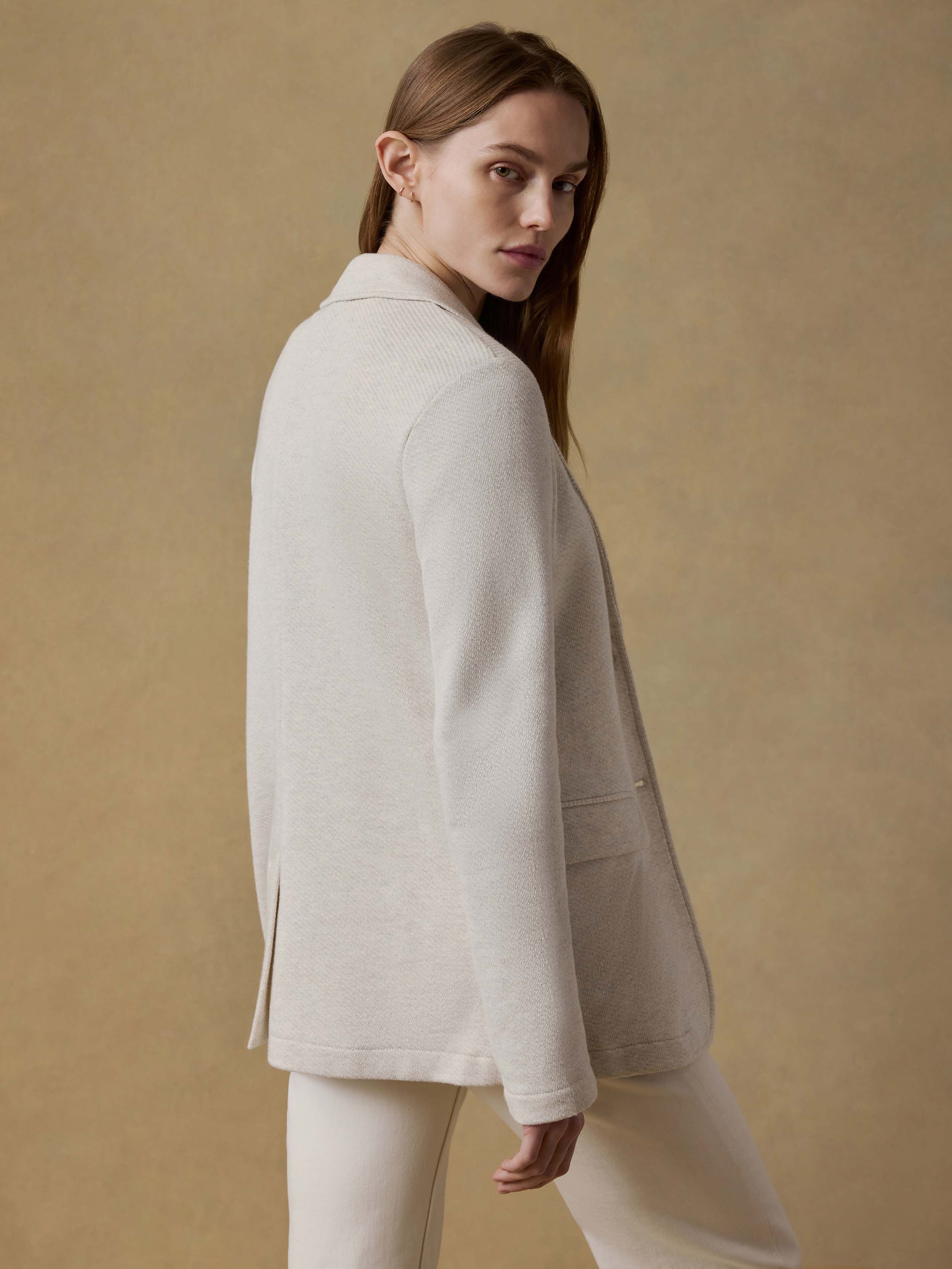 Inlet Knit Blazer - Light Oatmeal Melange