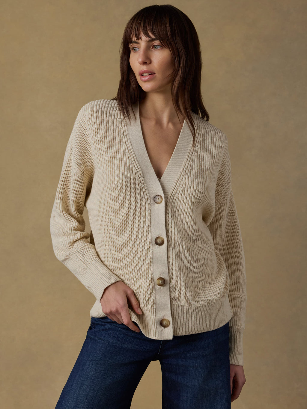 Miramar Linen Relaxed Cardigan - Summer Sand